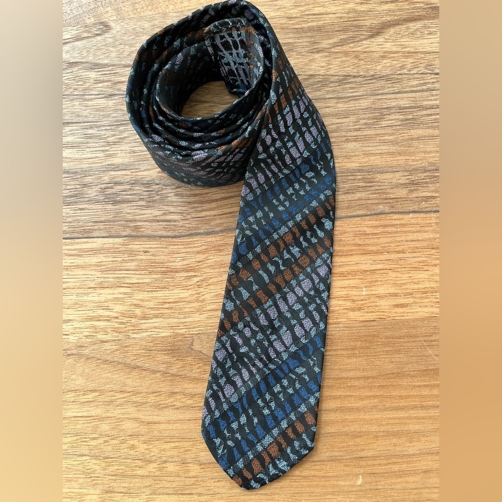 VINTAGE Tootal Tie Made England Tricel Fabric Silver Quality Skinny Tie 1960's